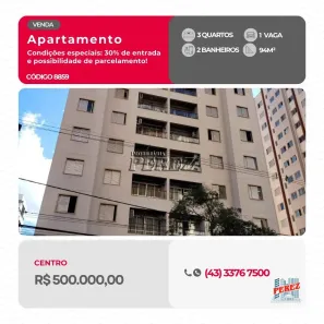 Apartamento com 3 Quartos à venda, 94m² no Centro, Londrina