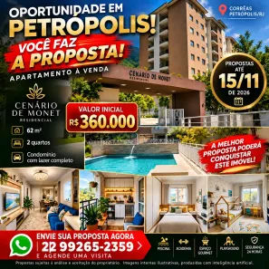 Apartamento com 2 Quartos à venda, 62m² no Corrêas, Petrópolis