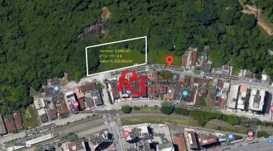 Lote/Terreno à venda, 5000m² no Itararé, São Vicente