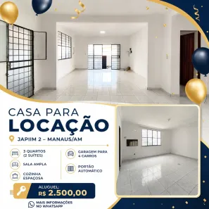 Casa com 3 Quartos para alugar, 150m² no Japiim, Manaus