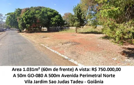 Lote/Terreno à venda, 1031m² no Vila Jardim São Judas Tadeu, Goiânia