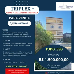 Prédio Comercial com 5 Quartos à venda, 612m² no Vasco da Gama, Cariacica