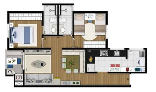 Apartamento com 2 Quartos à venda, 64m² no Campestre, Santo André