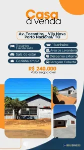 Casa com 3 Quartos à venda, 500m² no Vila Nova, Porto Nacional