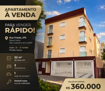 Apartamento com 2 Quartos à venda, 52m² no Nova Gerty, São Caetano do Sul