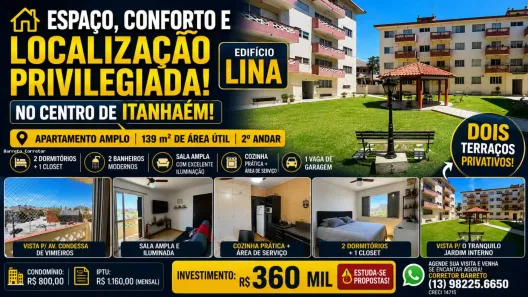 Apartamento com 2 Quartos à venda, 139m² no Centro, Itanhaém