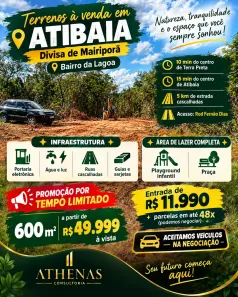 Lote/Terreno à venda, 600m² no Jardim Brasil, Atibaia