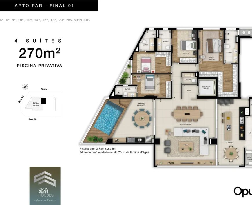 OPUS PENTHOUSES no Setor Marista, Goiânia