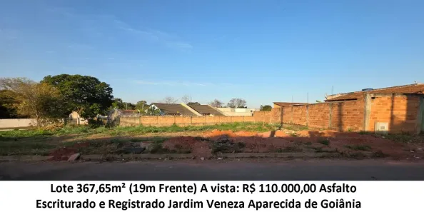 Lote/Terreno à venda, 367m² no Jardim Veneza, Aparecida de Goiânia