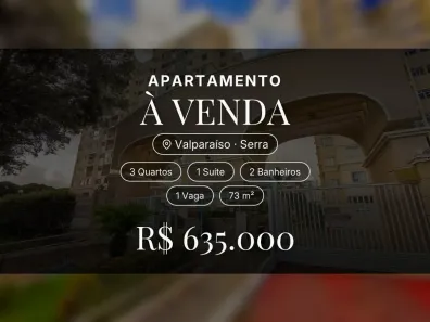 Apartamento com 3 Quartos à venda, 73m² no Valparaíso, Serra