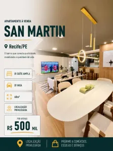 Apartamento com 1 Quarto à venda, 68m² no San Martin, Recife