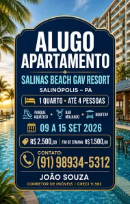 Apartamento com 1 Quarto para alugar, 40m² no , Salinópolis