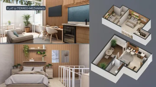 Apartamento com 1 Quarto à venda, 20m² no Merepe, Ipojuca