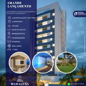 Apartamento com 2 Quartos à venda, 58m² no Madalena, Recife