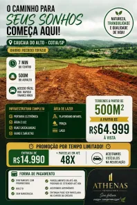 Lote/Terreno à venda, 500m² no Recreio Topázio (Caucaia do Alto), Cotia