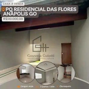 Casa com 3 Quartos à venda, 100m² no Parque Residencial das Flores, Anápolis
