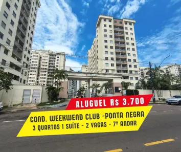 Apartamento com 3 Quartos para alugar, 86m² no Ponta Negra, Manaus