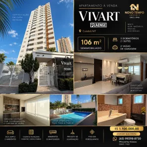 Apartamento com 3 Quartos à venda, 106m² no Jardim Aclimação, Cuiabá