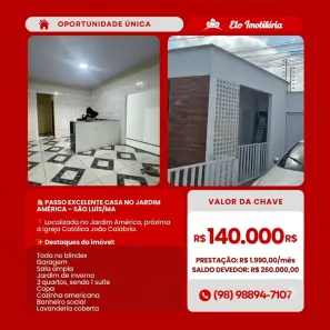 Casa com 3 Quartos à venda, 200m² no Jardim América, São Luís