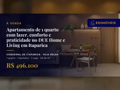 Apartamento com 1 Quarto à venda, 34m² no Coqueiral de Itaparica, Vila Velha