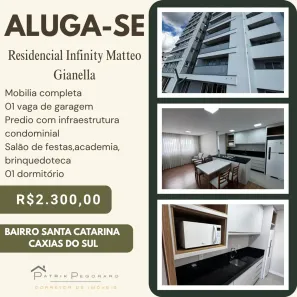 Apartamento com 1 Quarto para alugar, 43m² no Santa Catarina, Caxias do Sul