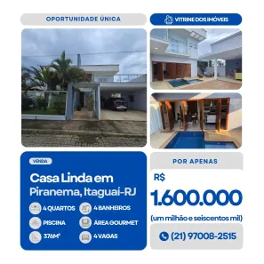 Casa com 4 Quartos à venda, 294m² no Piranema, Itaguaí