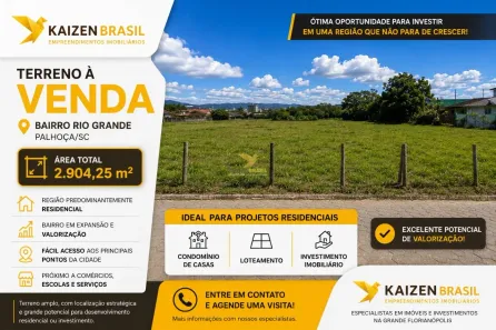 Lote/Terreno à venda, 2094m² no Rio Grande, Palhoça
