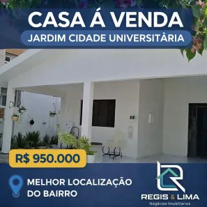 Casa com 3 Quartos à venda, 205m² no Jardim Cidade Universitária, João Pessoa