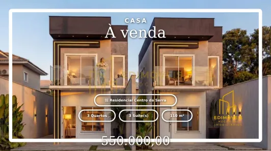 Casa com 3 Quartos à venda, 110m² no Residencial Centro da Serra, Serra