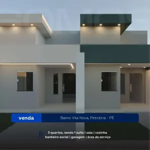 Casa com 3 Quartos à venda, 100m² no Loteamento Recife, Petrolina
