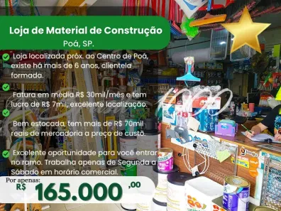 Ponto Comercial à venda, 120m² no Centro, Poá