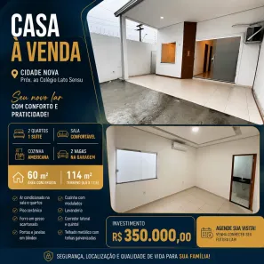 Casa com 2 Quartos à venda, 60m² no Cidade Nova, Manaus