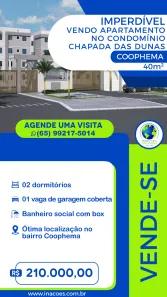 Apartamento com 2 Quartos à venda, 40m² no Coophema, Cuiabá