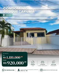 Casa de Condomínio com 3 Quartos à venda, 384m² no Tarumã, Manaus