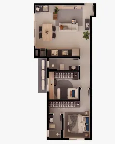 Apartamento com 2 Quartos à venda, 58m² no Costa e Silva, Joinville