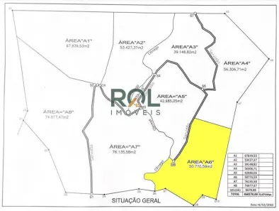 Lote/Terreno à venda, 50770m² no Dorândia, Barra do Piraí