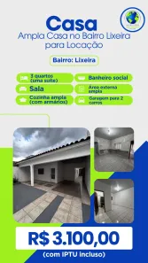 Casa com 3 Quartos para alugar, 10m² no Lixeira, Cuiabá