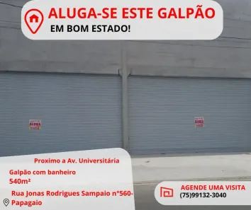 Galpão/Depósito/Armazém para alugar, 300m² no Papagaio, Feira de Santana