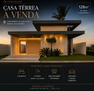 Casa de Condomínio com 3 Quartos à venda, 240m² no Parque das Nações, Parnamirim