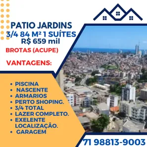 Apartamento com 3 Quartos à venda, 84m² no Brotas, Salvador