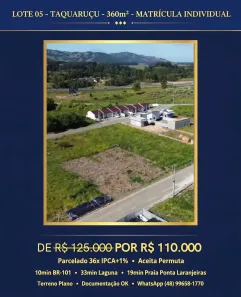 Lote/Terreno à venda, 360m² no , Pescaria Brava