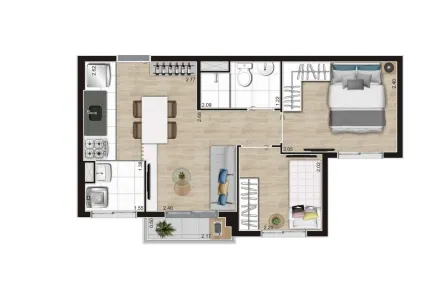 Apartamento com 2 Quartos à venda, 37m² no Vila Paulista, São Paulo