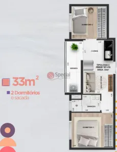 Apartamento com 2 Quartos à venda, 33m² no Chácara Seis de Outubro, São Paulo