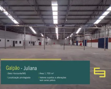 Galpão/Depósito/Armazém para alugar, 1700m² no Juliana, Belo Horizonte