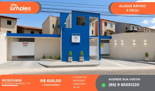 Apartamento com 2 Quartos para alugar, 45m² no Novo Mondubim, Fortaleza