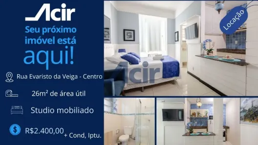 Apartamento com 1 Quarto para alugar, 25m² no Centro, Rio de Janeiro