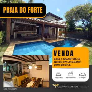 Casa de Condomínio com 4 Quartos à venda, 245m² no , Mata de São João