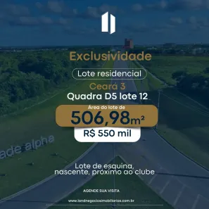 Lote/Terreno à venda, 506m² no Cidade Alpha, Eusébio