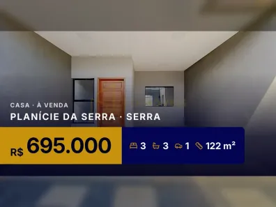 Casa com 3 Quartos à venda, 122m² no Planície da Serra, Serra