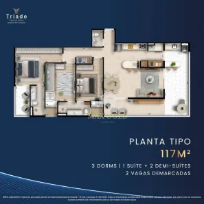 Apartamento com 3 Quartos à venda, 117m² no Jardim das Nações, Taubaté